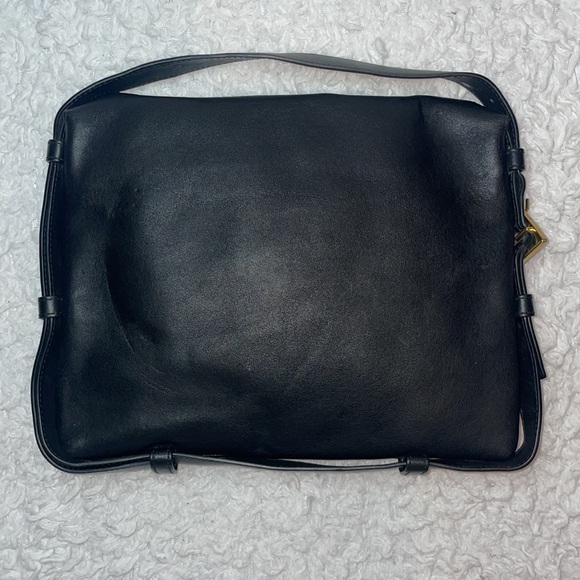 Bottega Veneta Leather Cradle Flap Small Shoulder Hand Bag Purse in Black - Picture 10 of 17